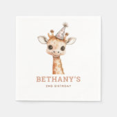 Minimalistische Schattigee Giraffe 2e verjaardagsf Servet (Voorkant)