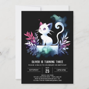 Minimalistische Schattigee kattenverjaardag Kaart