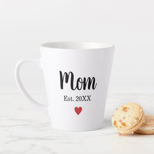 Minimalistische Schattigee moeder Est. Jaar Little Latte Mok (In situ)