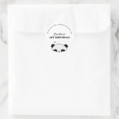 Minimalistische Schattigee Panda Verjaardag Dank j Ronde Sticker (Tas)