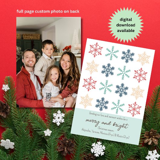 Minimalistische Schattigee Pastels Sneeuwvlokken K Feestdagenkaart