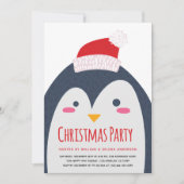 Minimalistische Schattigee Penguin Kerstfeest Uitn Kaart (Voorkant)