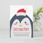 Minimalistische Schattigee Penguin Kerstfeest Uitn Kaart (Staand voorkant)