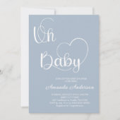 Minimalistische Schattigee stoffige blauwe babyjon Kaart (Voorkant)