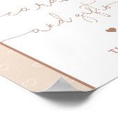 Minimalistische Schattigee Teddybeer Kaarten en ge Poster (Hoek)