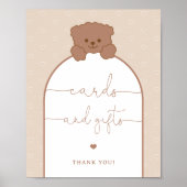 Minimalistische Schattigee Teddybeer Kaarten en ge Poster (Voorkant)