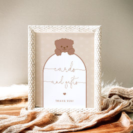 Minimalistische Schattigee Teddybeer Kaarten en ge Poster