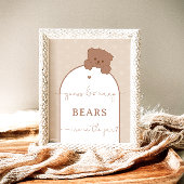 Minimalistische Schattigee teddybeer raad hoeveel Poster