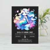 Minimalistische Schattigee zeemeerminverjaardag Kaart (Staand voorkant)