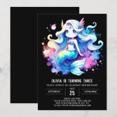 Minimalistische Schattigee zeemeerminverjaardag Kaart (Voorkant / Achterkant)