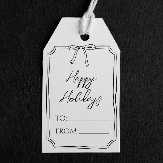 Minimalistische Schattigeste Prettige feestdagen g Cadeaulabel