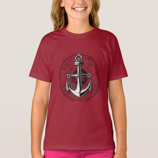 Minimalistische scheepsanker - Symbool van stabili T-shirt (Voorkant)