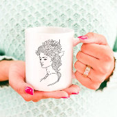 Minimalistische schets Gezicht Portret Lijn Kunst Koffiemok