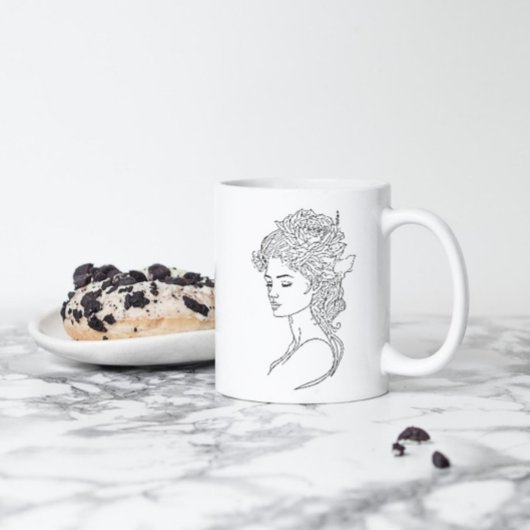 Minimalistische schets Gezicht Portret Lijn Kunst Koffiemok