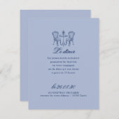 Minimalistische schets van de avondreceptie kaart (Voorkant / Achterkant)