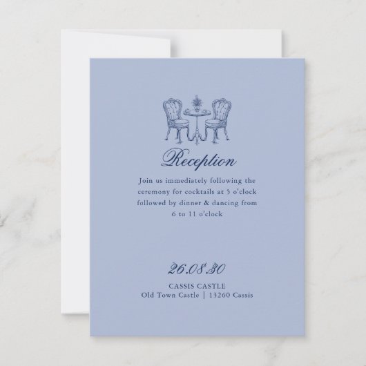 Minimalistische schets van de avondreceptie kaart (Voorkant)