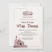 Minimalistische schets van moskee in Ramadan Iftar Kaart (Voorkant)