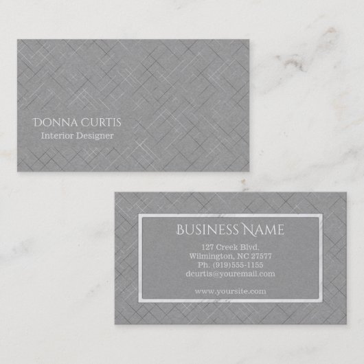 Minimalistische schetsmatige strepen | Med. Gray Visitekaartje (Voorkant / Achterkant)