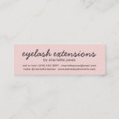 Minimalistische schilderroze schattige eyelashes a mini visitekaartje (Achterkant)