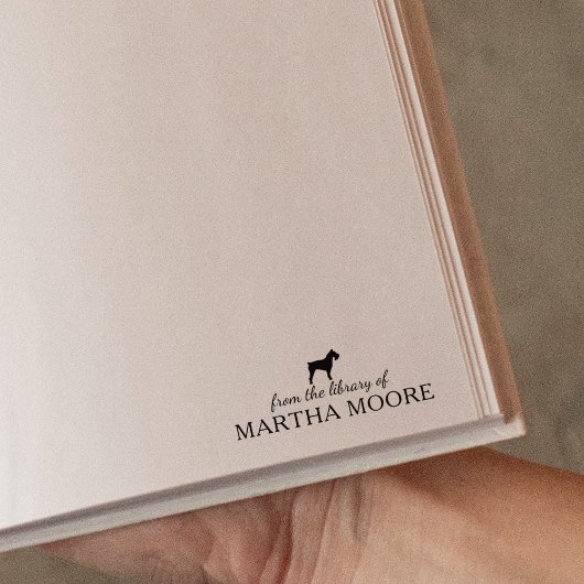 Minimalistische Schnauzer hond uit de Bibliotheek  Rubberstempel