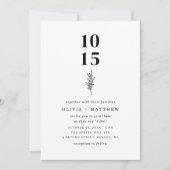 Minimalistische schone bloemen bruiloft. QR-code e Kaart (Voorkant)