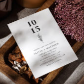 Minimalistische schone bloemen bruiloft. QR-code e Kaart