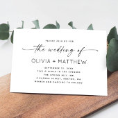 Minimalistische schone fotobruiloft - QR-code en - Kaart