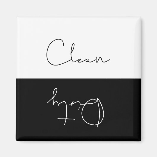 Minimalistische Schone of Vuile vaatwasser Magneet (Voorkant)