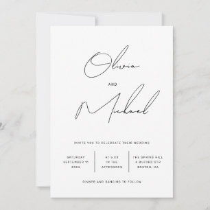 Minimalistische schone typografie script bruiloft  kaart