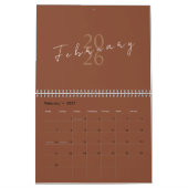 Minimalistische schone vormgeving kalender (Feb 2027)