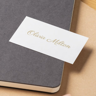 Minimalistische schone witte gouden netwerker visitekaartje