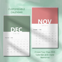 Minimalistische Schoon Moderne Kleur Ontwerp Kalen Kalender