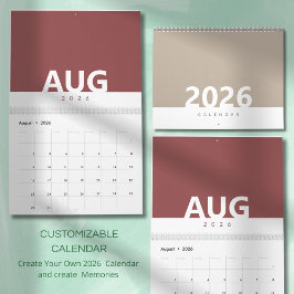 Minimalistische Schoon Moderne Kleur Ontwerp Kalen Kalender