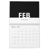 Minimalistische Schoon Moderne Ontwerp Kalender (Feb 2027)