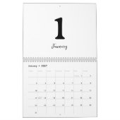 Minimalistische Schoon Moderne Ontwerp Kalender (Jan 2027)