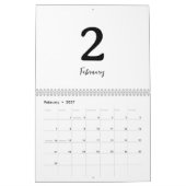 Minimalistische Schoon Moderne Ontwerp Kalender (Feb 2027)