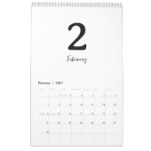 Minimalistische Schoon Moderne Ontwerp Kalender (Feb 2027)