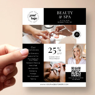 Minimalistische schoonheidsdienst promotioneel flyer