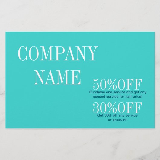 Minimalistische schoonheidskapsalon teal flyer (Voorkant)