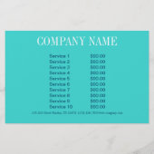 Minimalistische schoonheidskapsalon teal flyer (Achterkant)