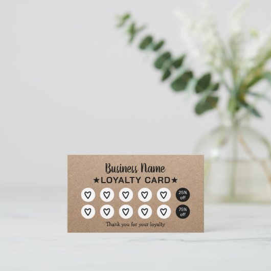 Minimalistische schoonheidssalon & Spa Rustic Kraf Klantenkaartje (Staand voorkant)