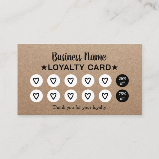 Minimalistische schoonheidssalon & Spa Rustic Kraf Klantenkaartje (Voorkant)