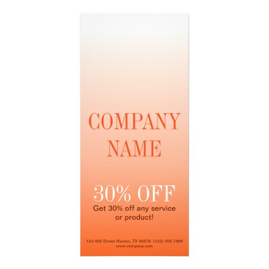 Minimalistische schoonheidssalon tangerine ombre reclamekaart (Voorkant)