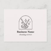 Minimalistische schoonmaak huis diensten Logo roze Briefkaart (Voorkant)