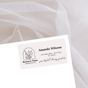 Minimalistische schoonmaak huis diensten Logo roze Etiket