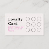 Minimalistische schoonmaak huis diensten Logo roze Klantenkaartje (Achterkant)