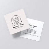 Minimalistische schoonmaak huis diensten Logo roze Vierkante Visitekaartje