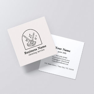 Minimalistische schoonmaak huis diensten Logo roze Vierkante Visitekaartje