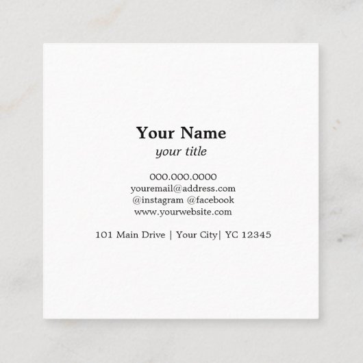 Minimalistische schoonmaak huis diensten Logo roze Vierkante Visitekaartje (Achterkant)