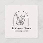 Minimalistische schoonmaak huis diensten Logo roze Vierkante Visitekaartje (Voorkant)